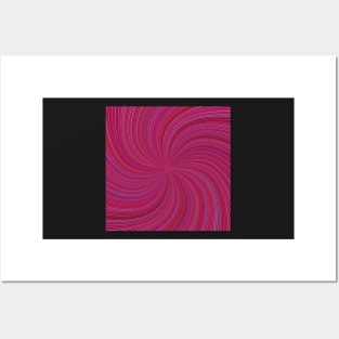 Red swirl, abstract pattern Posters and Art